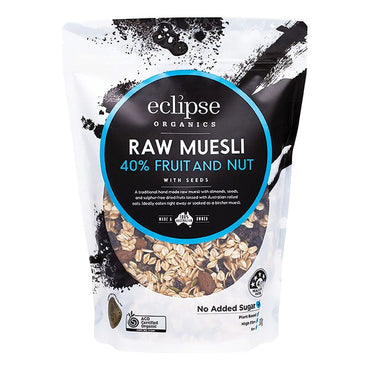 Eclipse Organics Organic Raw Muesli 40% Fruit and Nut 500g